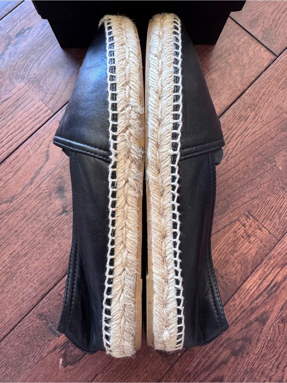 Saint Laurent YSL Women’s Monogrammed Black Leather Espadrilles EU 38 Authentic - Picture 3 of 9